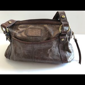 Fossil Vintage-Look Brown Leather Purse
